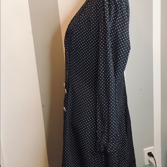 Vintage 1990 Black / white polka dot button dress. - Picture 4 of 8